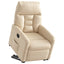 massagestol med løftefunktion mikrofiberstof beige