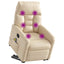 massagestol med løftefunktion mikrofiberstof beige