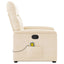 massagestol med løftefunktion mikrofiberstof beige