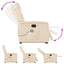 massagestol med løftefunktion mikrofiberstof beige