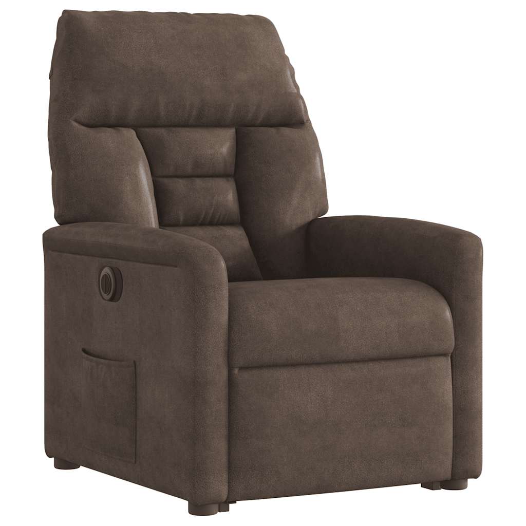 løftestol mikrofiberstof brun