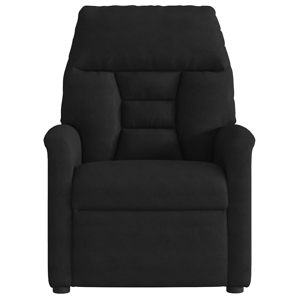 massagestol med løftefunktion mikrofiberstof sort