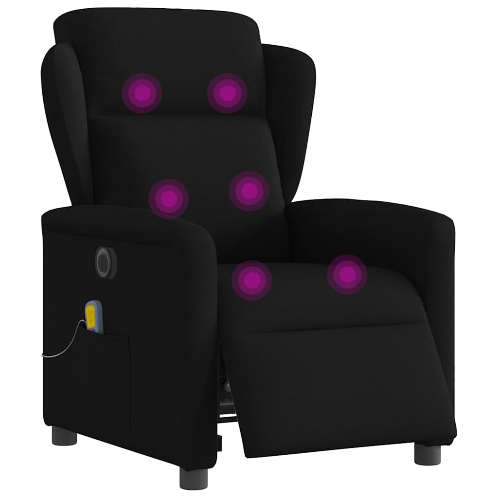 eldrevet massagestol stof sort