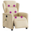 eldrevet massagestol stof cremefarvet