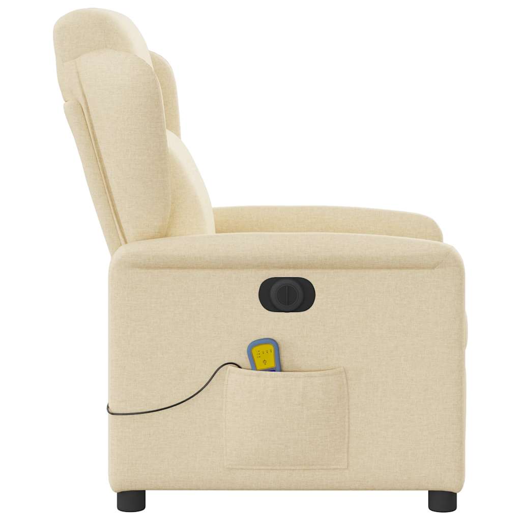 eldrevet massagestol stof cremefarvet
