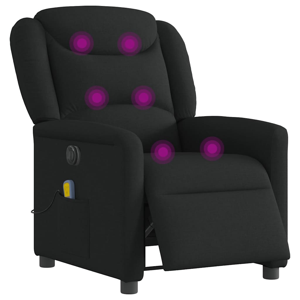 eldrevet massagestol stof sort