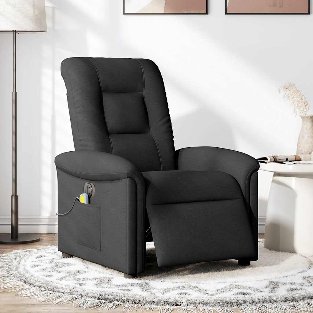 eldrevet massagestol stof sort
