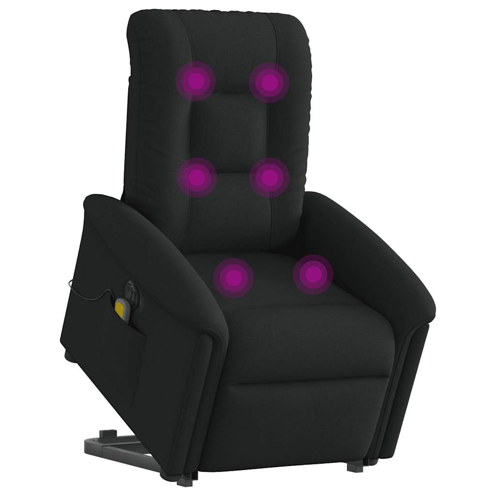 elektrisk massagestol med løftefunktion stof sort