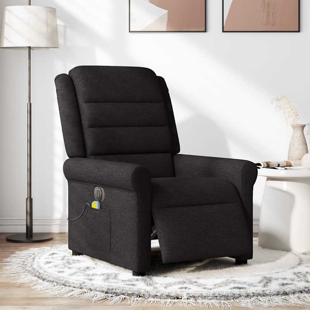 eldrevet massagestol stof sort