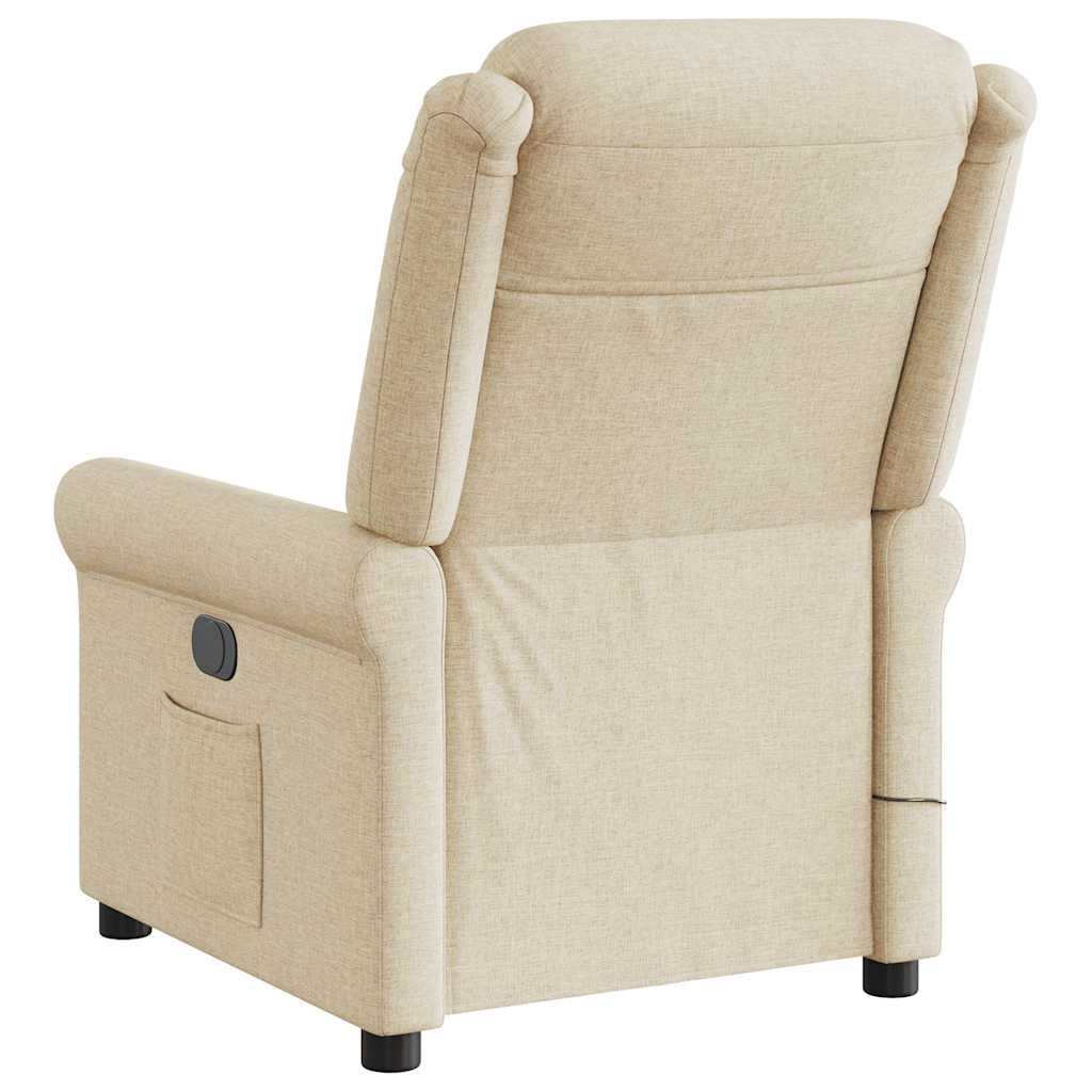 eldrevet massagestol stof cremefarvet