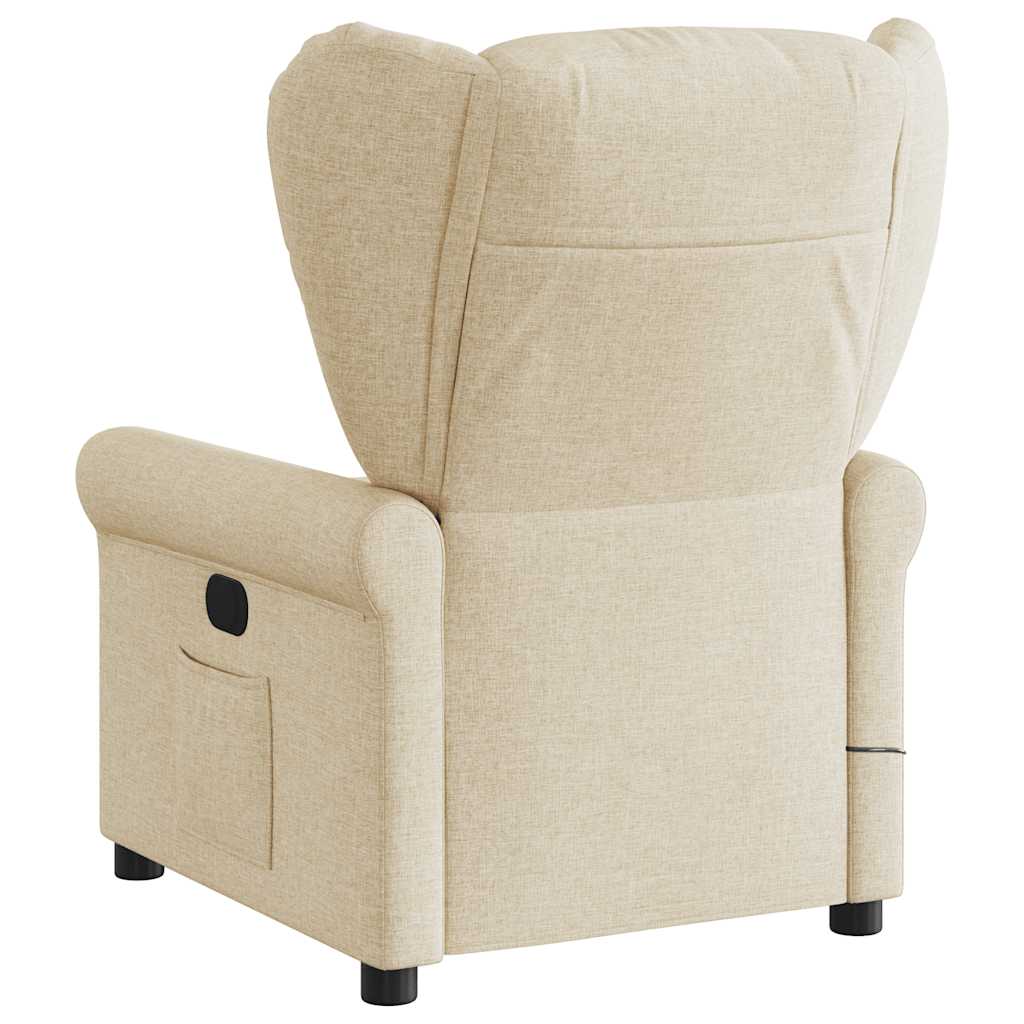 eldrevet massagestol stof cremefarvet