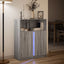 skab med LED-lys 77x34x100 cm konstrueret træ grå sonoma-eg