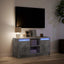 tv-bord med LED-lys 100x34x50 cm konstrueret træ betongrå