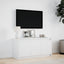 tv-bord med LED-lys 100x34x50 cm konstrueret træ hvid