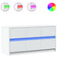 tv-bord med LED-lys 100x34x50 cm konstrueret træ hvid
