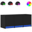 tv-bord med LED-lys 97x34x40 cm konstrueret træ sort