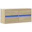 væghængt tv-bord med LED-lys 100x31x45 cm sonoma-eg