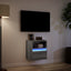 væghængt tv-bord m. LED-lys 41x31x45 cm grå sonoma-eg