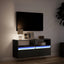 væghængt tv-bord med LED-lys 100x31x45 cm sort