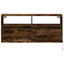 væghængt tv-bord med LED-lys 100x31x45 cm røget egetræsfarve