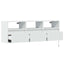 væghængt tv-bord med LED-lys 130x31x45 cm hvid