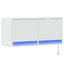 væghængt tv-bord med LED-lys 80x31x35 cm hvid
