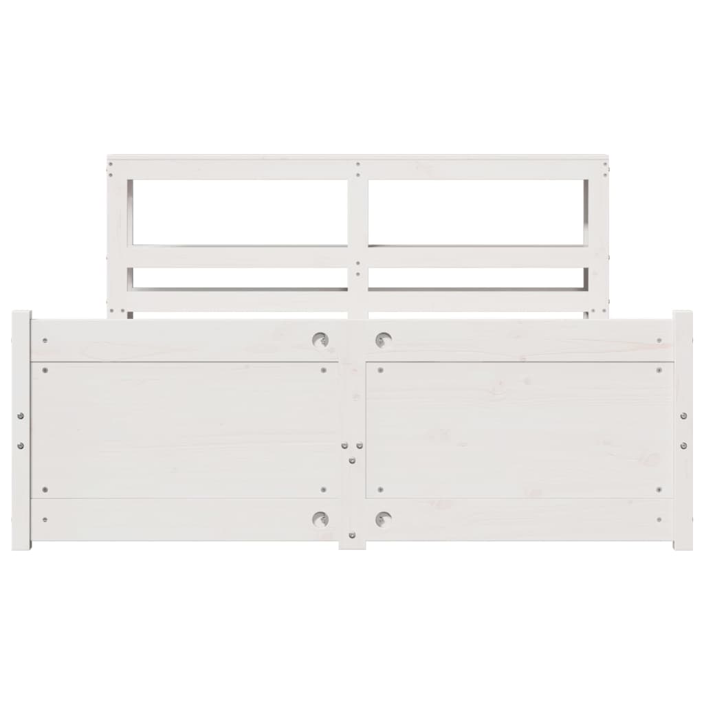 Sengeramme med hovedgærde uden madras Hvid 140x190 cm