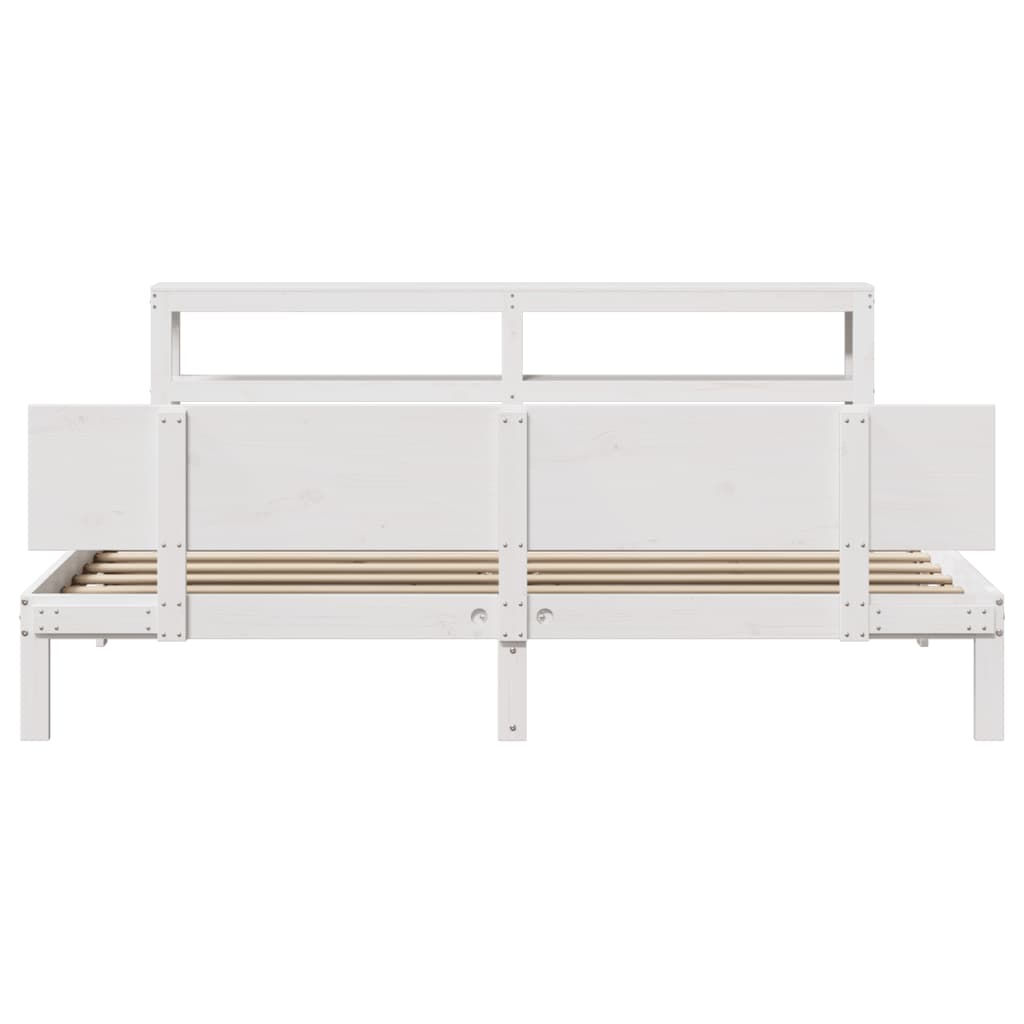 Sengeramme med hovedgærde uden madras Hvid 180x200 cm