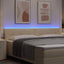 LED sengegavl med LED-lysstrimler Creme 200 cm Stof