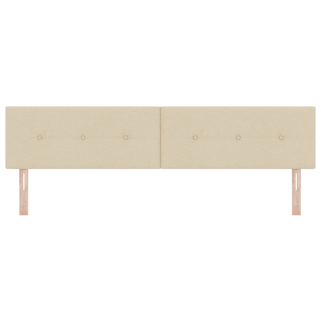 LED sengegavl med LED-lysstrimler Creme 200 cm Stof