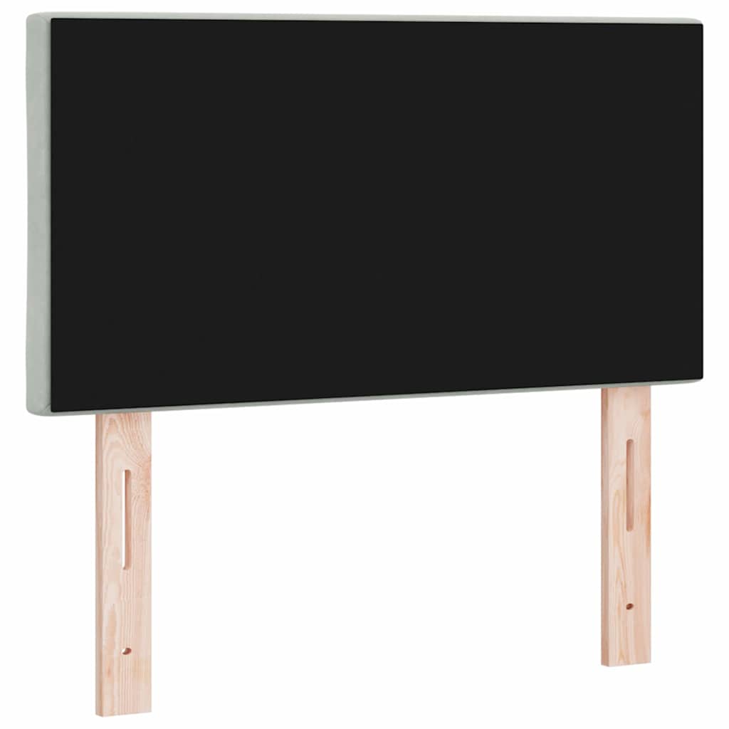LED sengegavl Lysegrå 80 cm Fløjl
