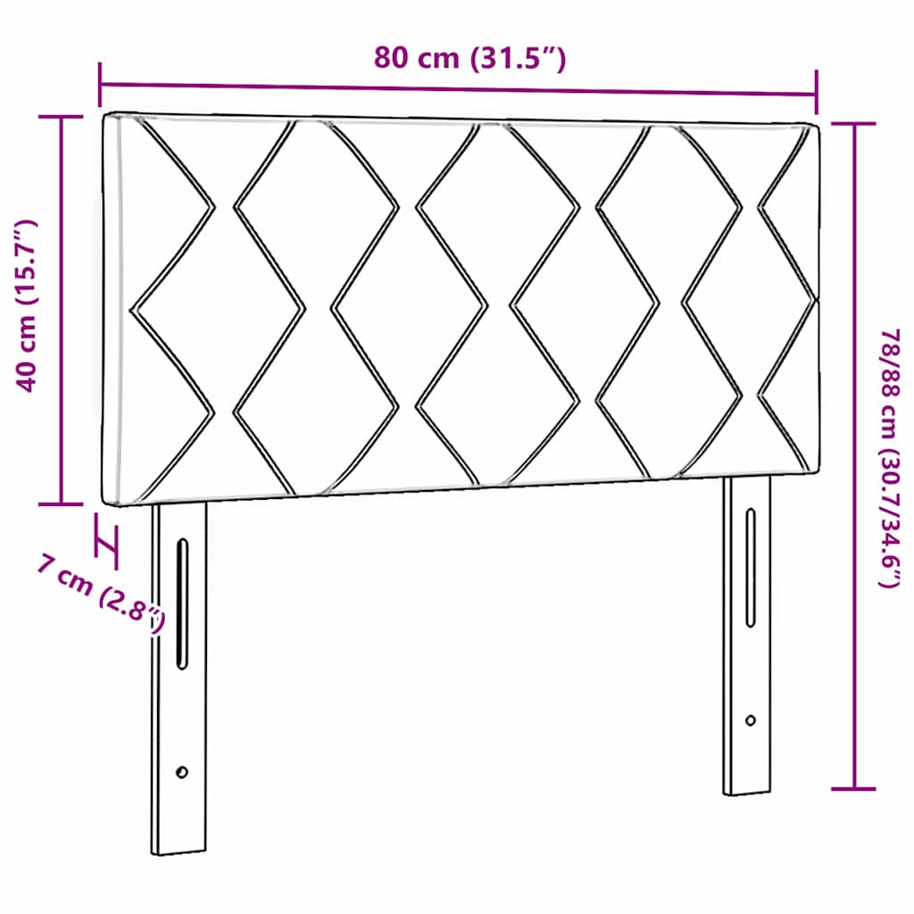 LED sengegavl Lyserød 80 cm Fløjl