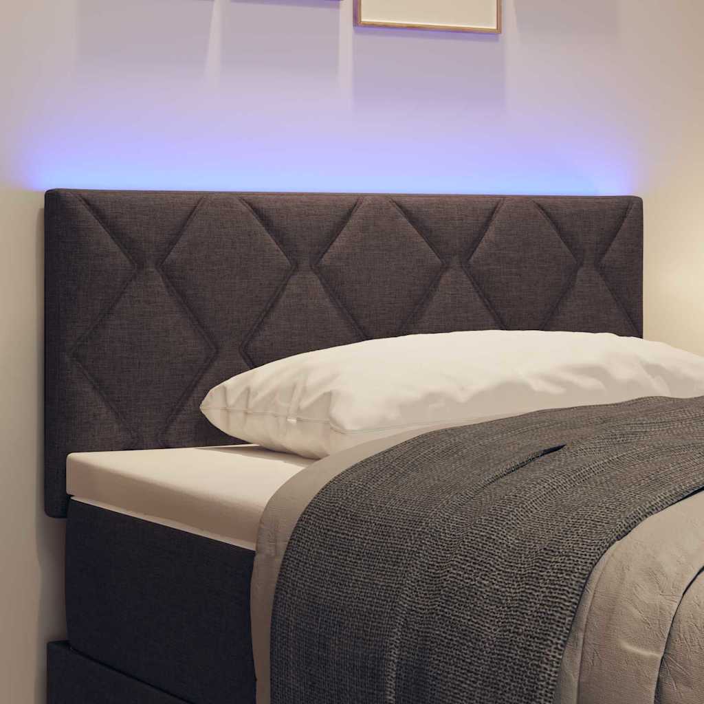 LED sengegavl Brun 90 cm Stof