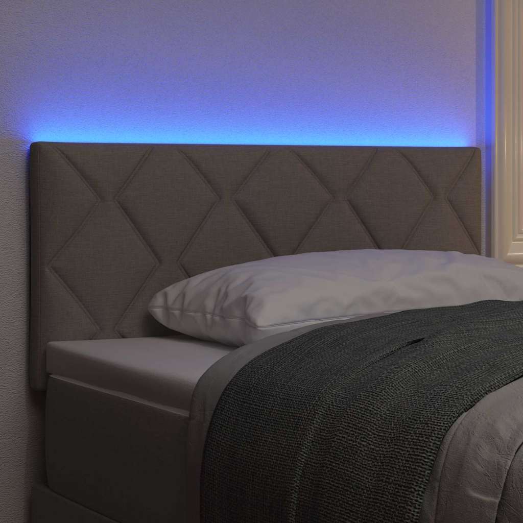 LED sengegavl Lysegrå 90 cm Stof