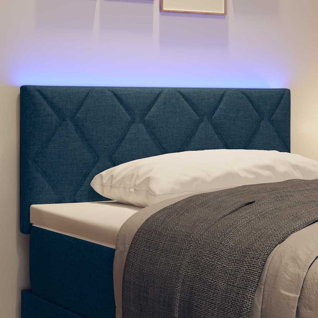 LED sengegavl Blå 90 cm Stof