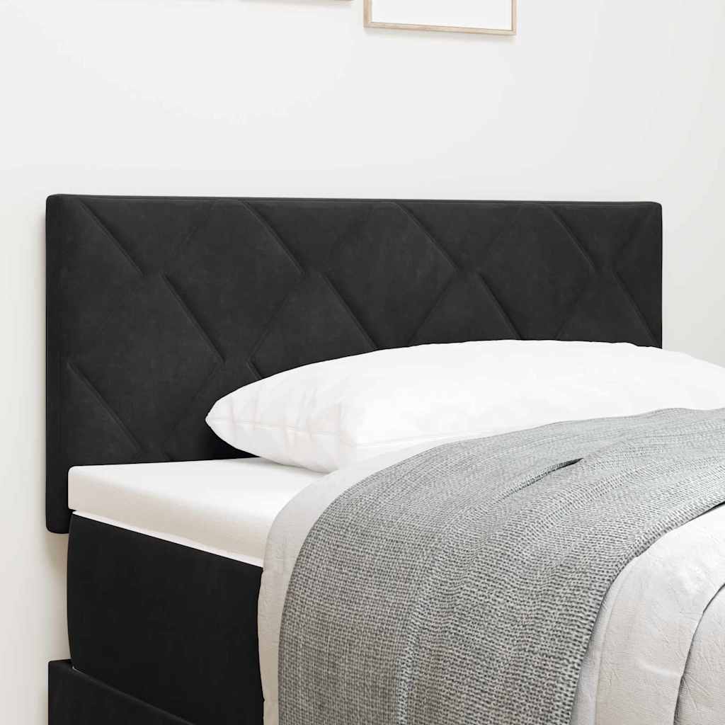LED sengegavl Sort 90 cm Fløjl