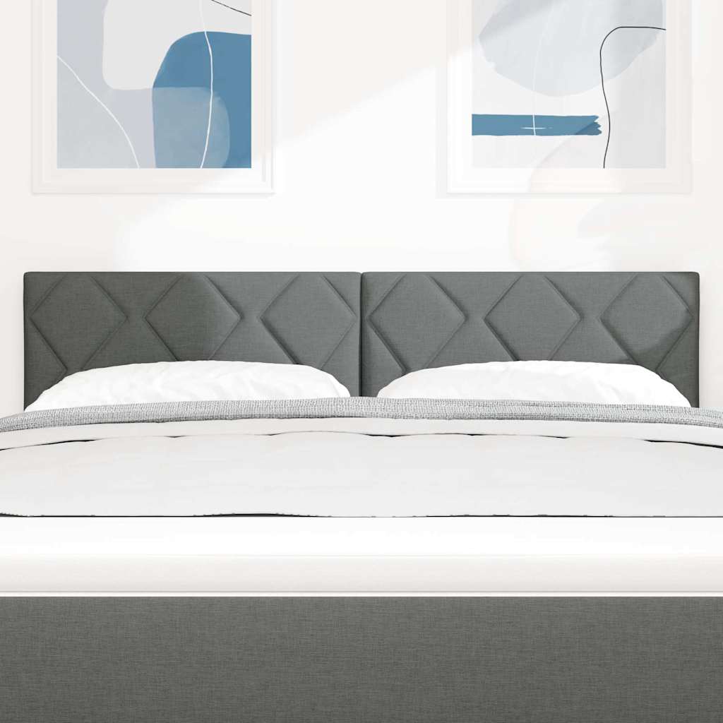 LED sengegavl Grå 144 cm Stof