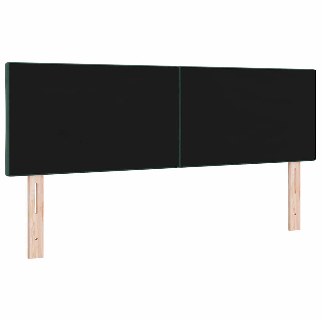 LED sengegavl Mørkegrøn 144 cm Fløjl