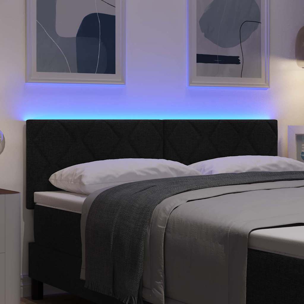 LED sengegavl Sort Stof