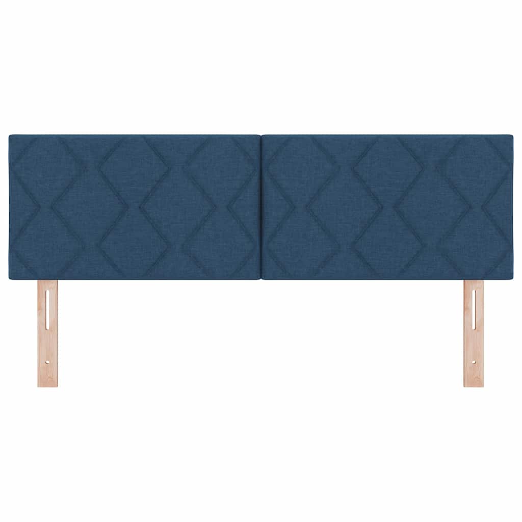 LED sengegavl Blå 160 cm Stof