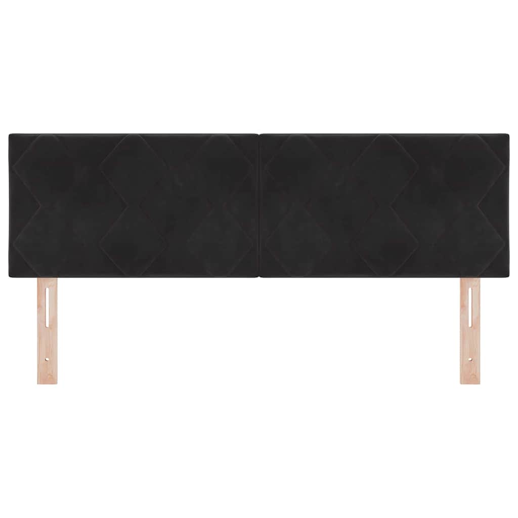 LED sengegavl Sort 160 cm Fløjl