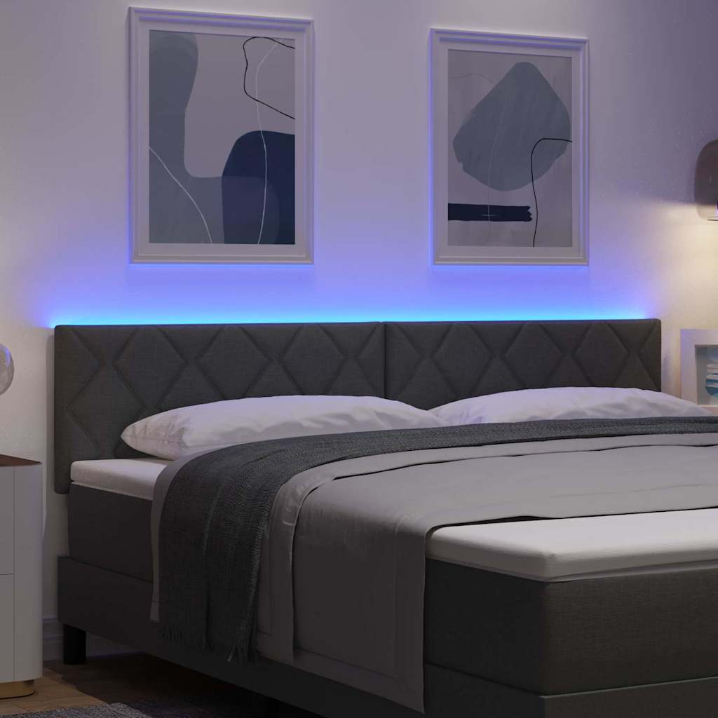 LED sengegavl Grå 180 cm Stof