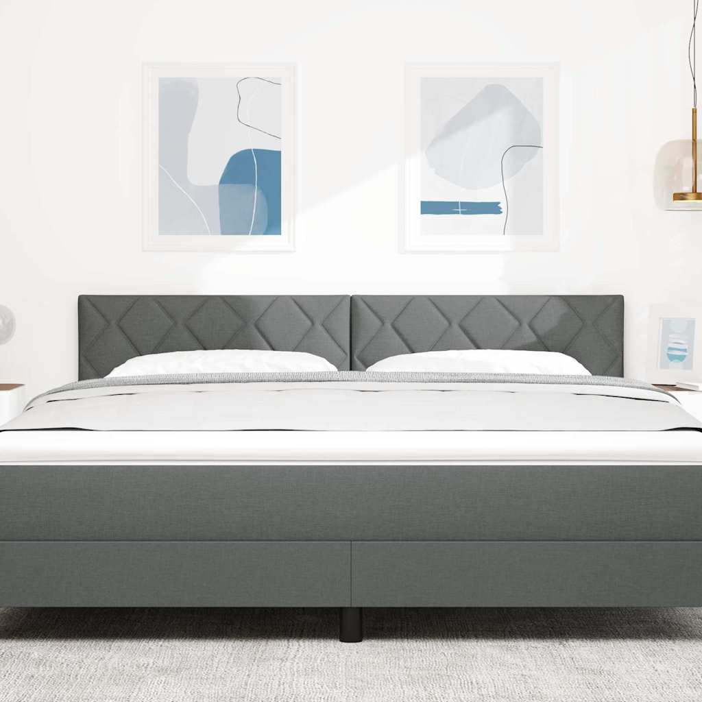 LED sengegavl Grå 180 cm Stof