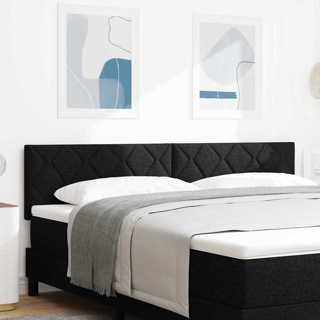 LED sengegavl Sort 180 cm Stof