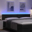 LED sengegavl Sort 200 cm Stof
