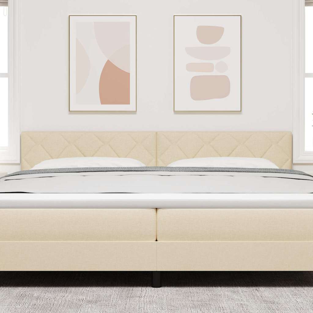 LED sengegavl Creme 200 cm Stof