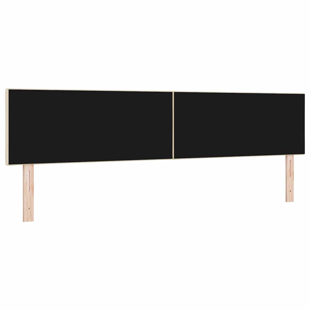 LED sengegavl Creme 200 cm Stof