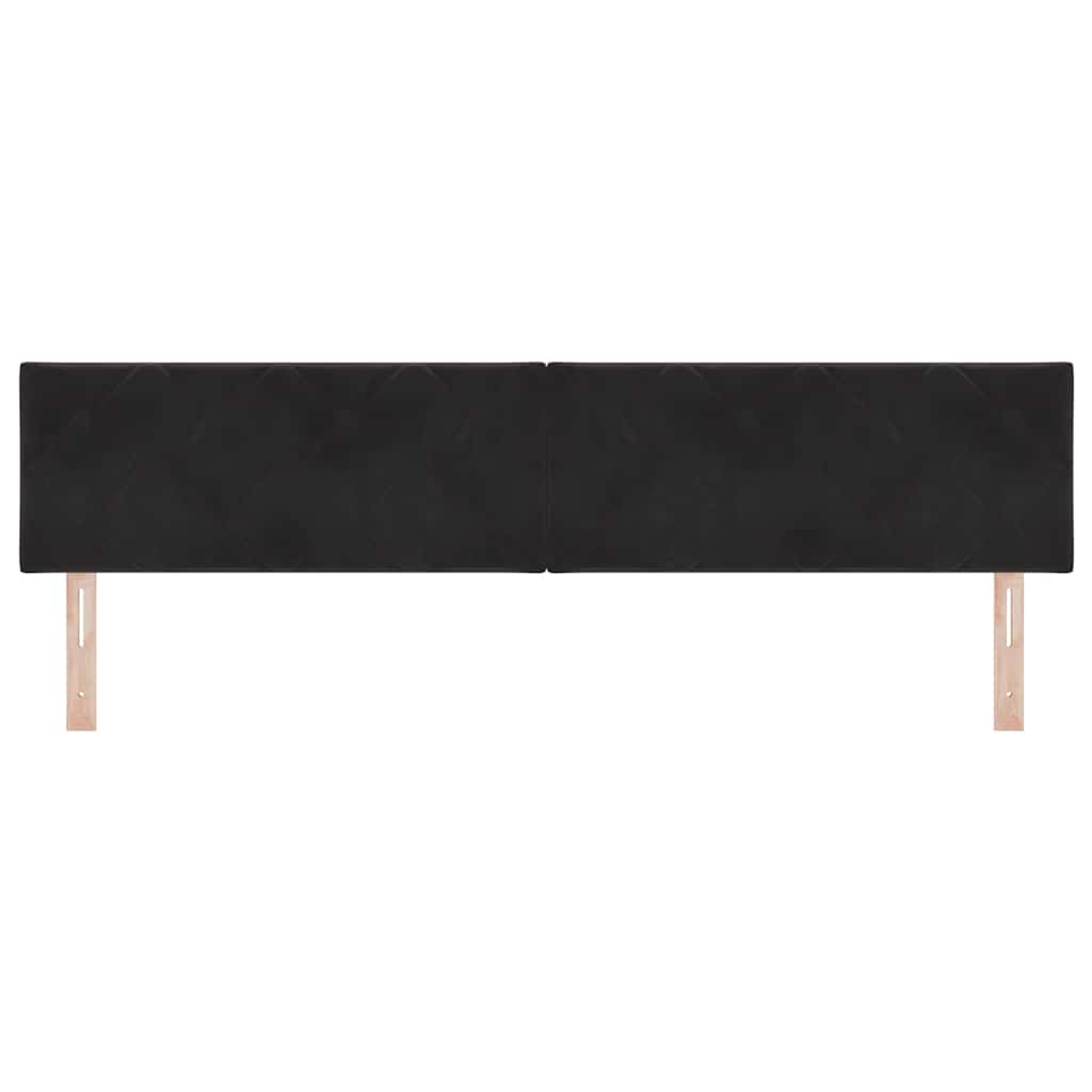 LED sengegavl Sort 200 cm Fløjl