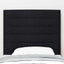 LED sengegavl med LED-lysstrimler Sort 80 cm Stof
