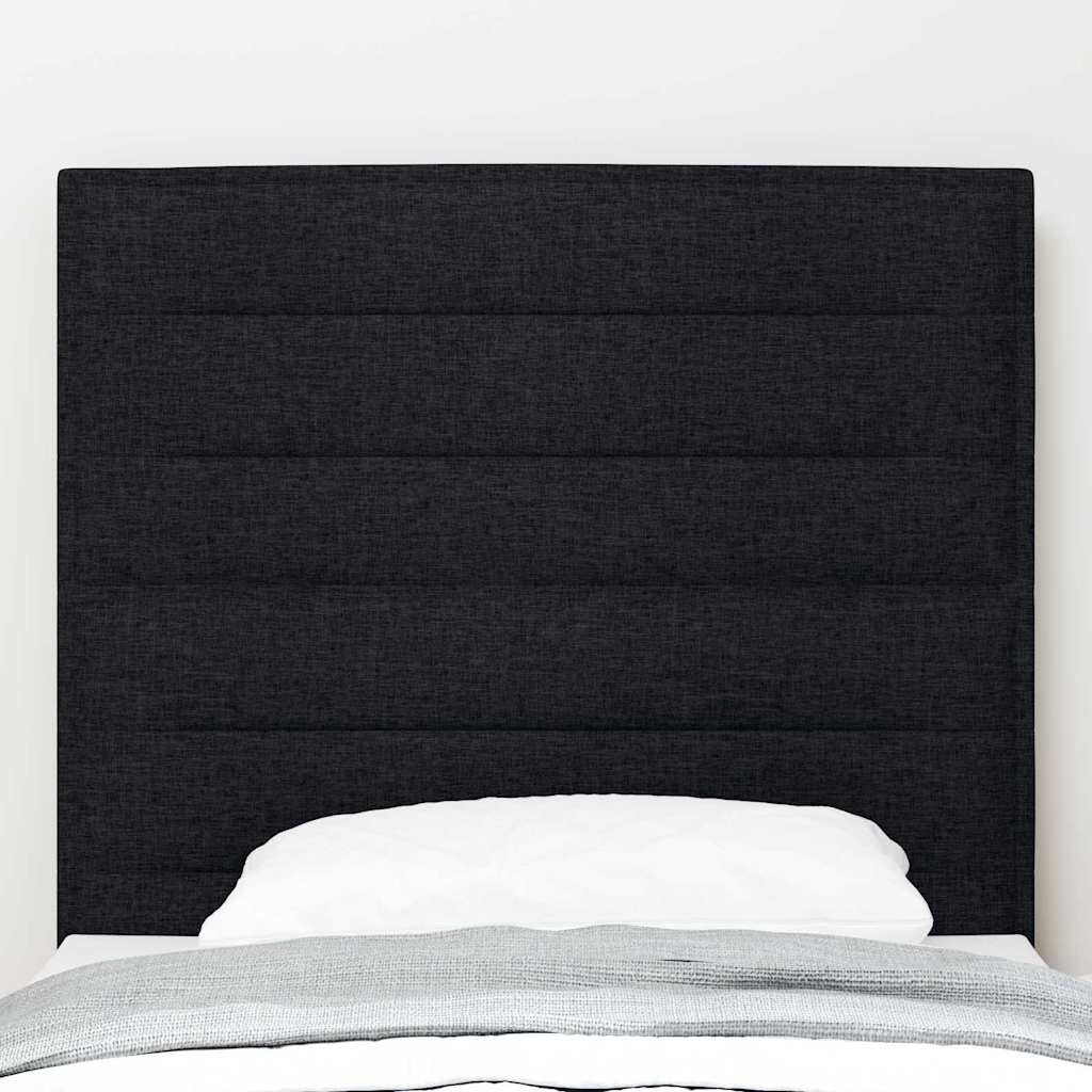 LED sengegavl med LED-lysstrimler Sort 80 cm Stof